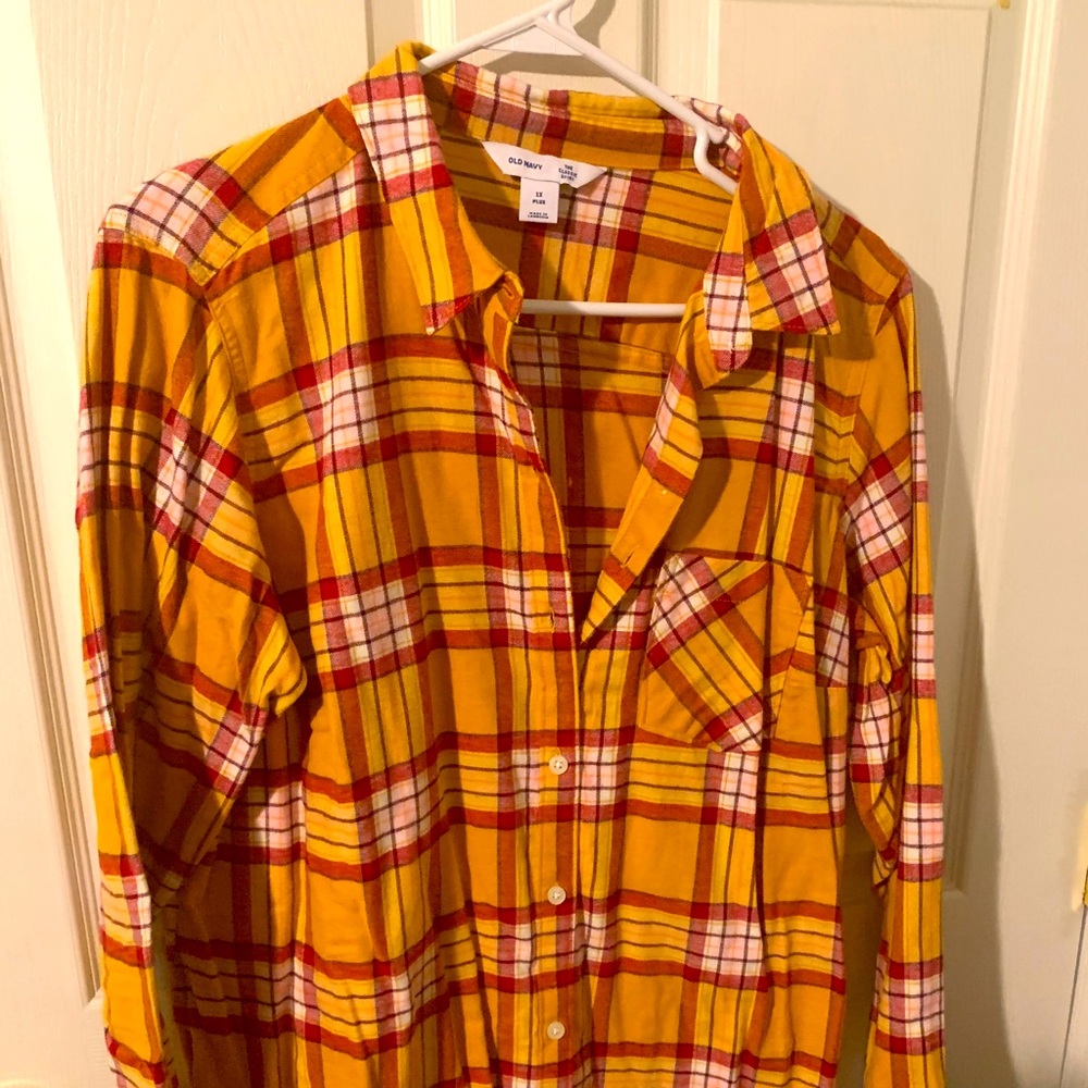 Yellow abs red plaid LS